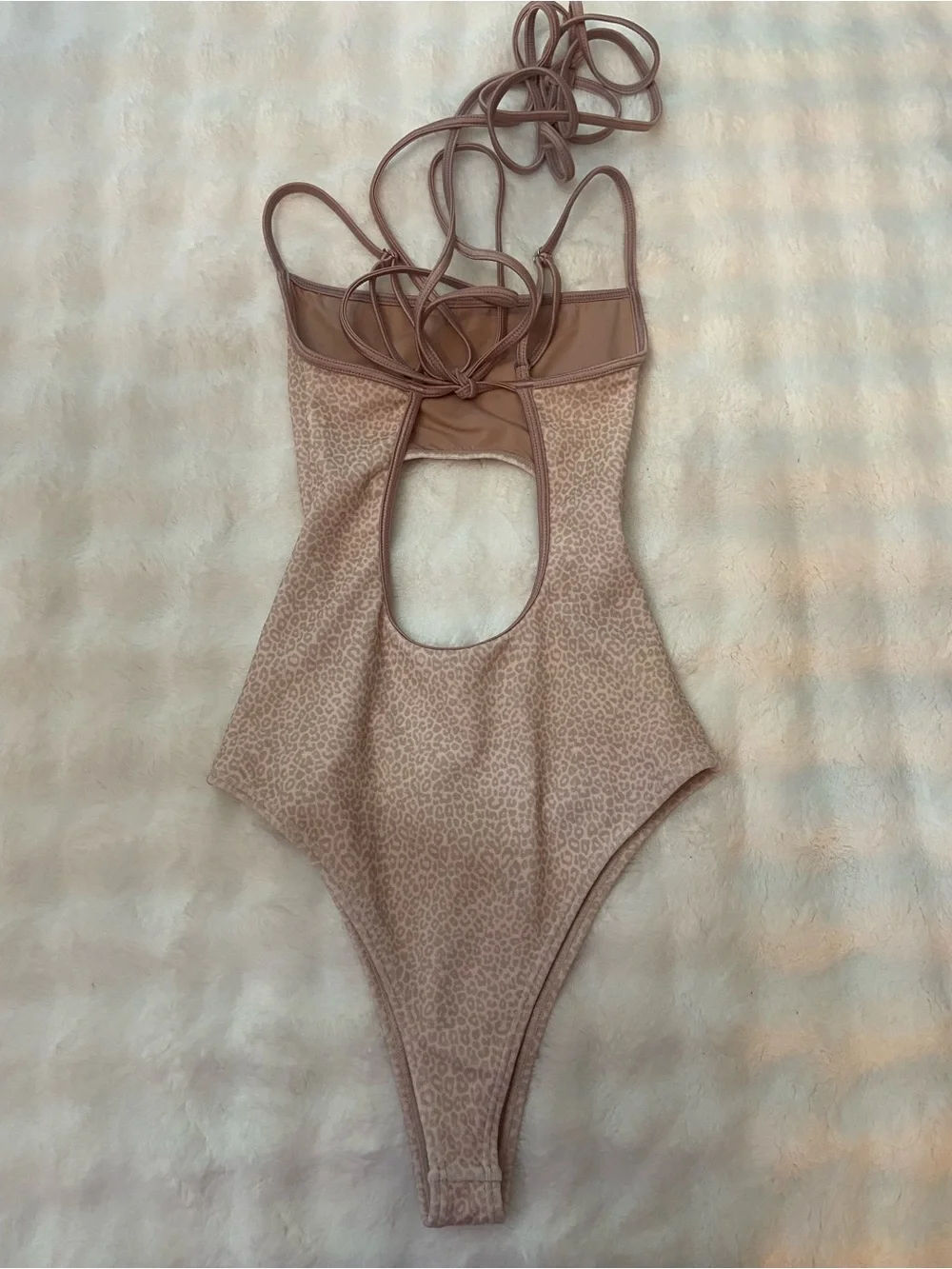 New! Frankies Bikinis Leopard Cutout One Piece Swimsuit Small 39361